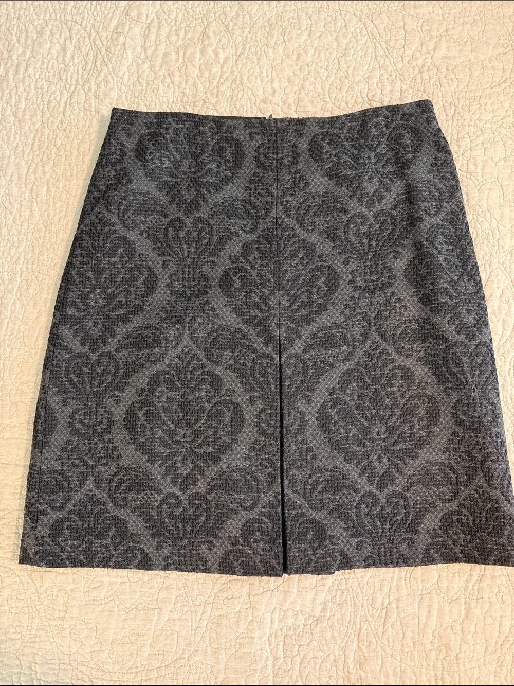 Classic Dark Gray Patterned A-Line Skirt